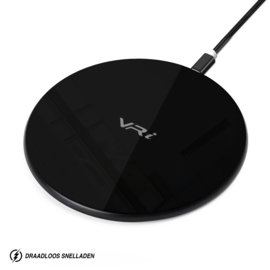 VRi Wireless Charger X1 Draadloze oplader zwart - 15W snellader