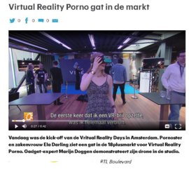 Virtyal Reality Porno gat in de markt