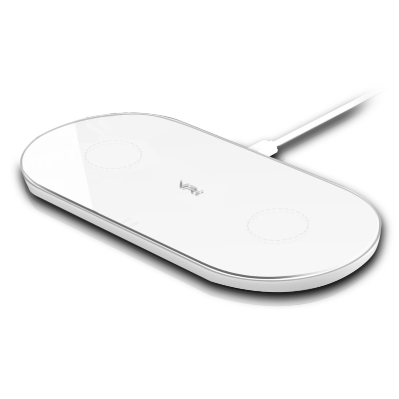 VRi Wireless Charger X2, Chargeur à induction VR-i Qi double chargeur rapide blanc