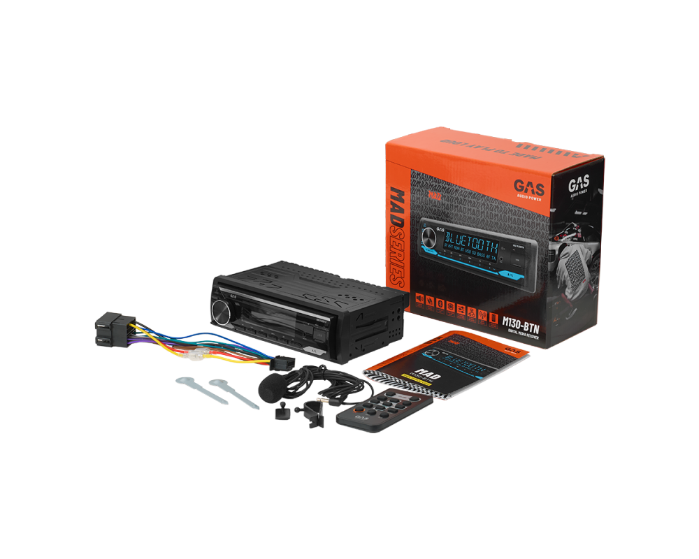 GAS MAD M130BTN 1-DIN, BT, USB, AUX, DSP, RDS