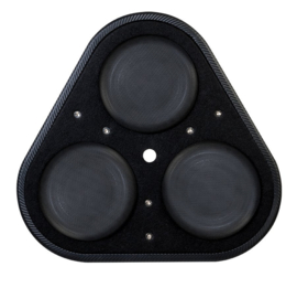 BLACKAIRP8ACTIVE-V6: Black Air Wheel Well Triple 8 Inch Passive Radiator Active Subwoofer Enclosure