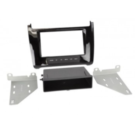 2-DIN PANEEL MET POCKET VOLKSWAGEN POLO V (TYP 6C) 2014-2019 KLEUR: PIANO ZWART/ZWART