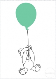 Poster | Beertje aan ballon