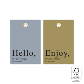 Cadeaulabels | Hello-Enjoy | 2 stuks | Sale-variant