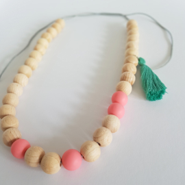 Ketting | Flamingoroze-mintgroen