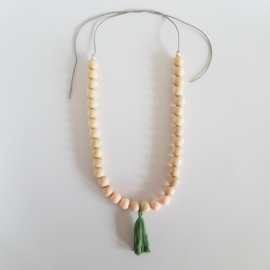 Ketting | Licht zalmroze-groen