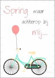 Kaart | Spring maar achterop bij mij... | Sale-variant