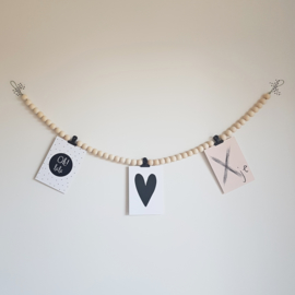 Woonketting 100 cm | Met 3 matzwarte klemmetjes