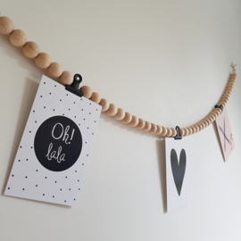 Woonketting 120 cm | Met 3 matzwarte klemmetjes