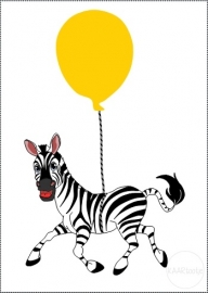 Kaart | Zebra aan ballon