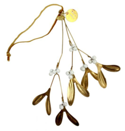 MISTLETOE | goud / brass met witte besjes