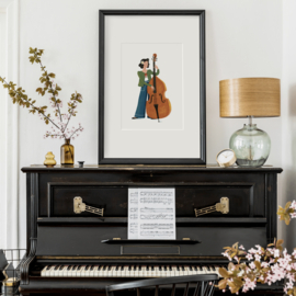 Poster A3 |  Double bass player
