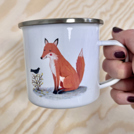 Sale | Emaille mok | Fox and blackbird