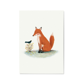 A5 print | Fox and blackbird