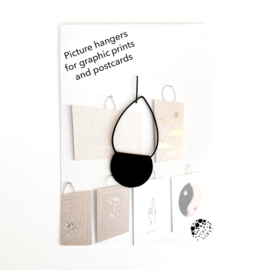 kaart en print hanger | Zwart druppel klein