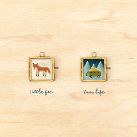 Minilijstje goud vierkant