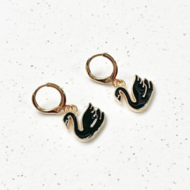 Oorbellen | Black swans