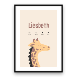 Kraamposter: Giraffe