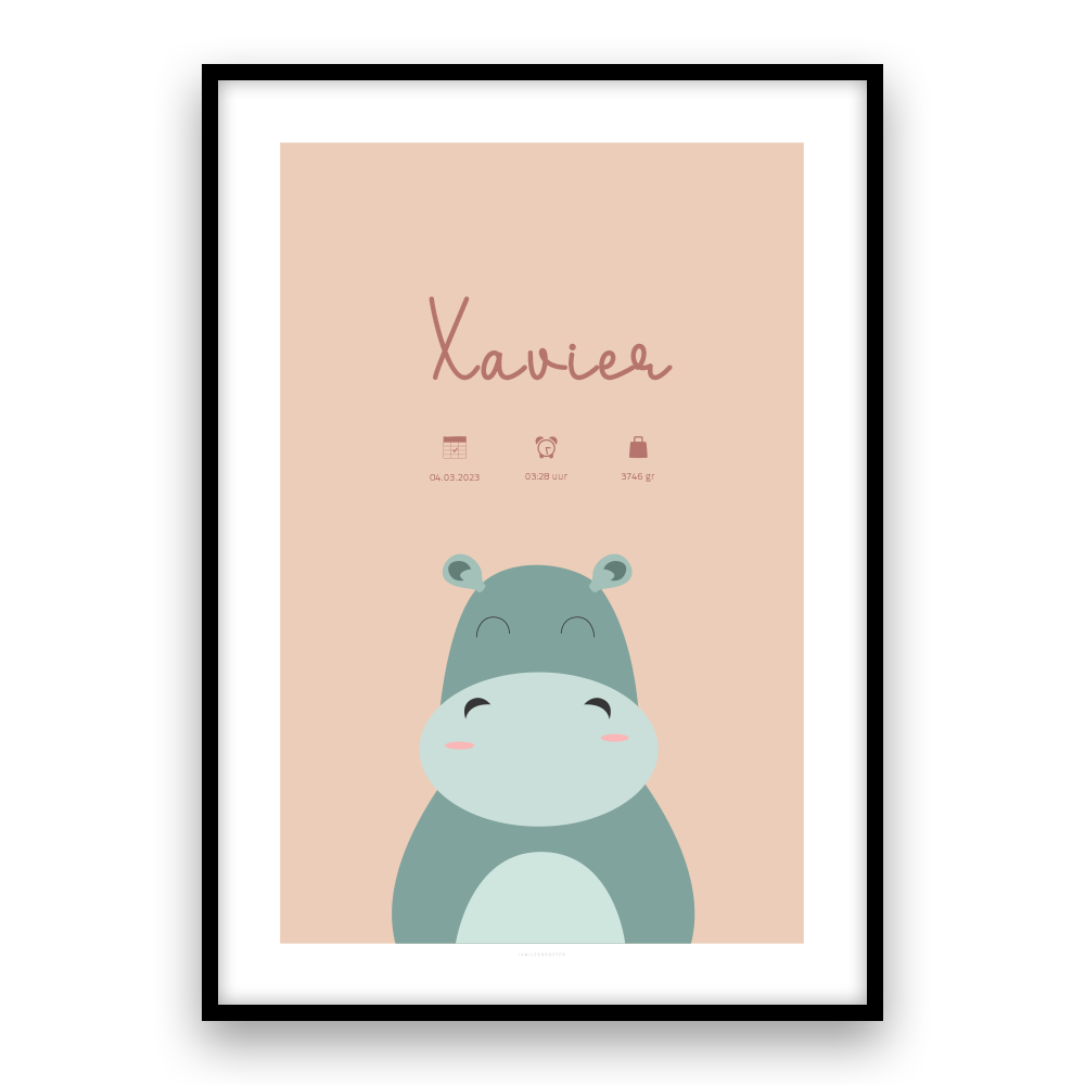 Nijlpaard Kraamposter