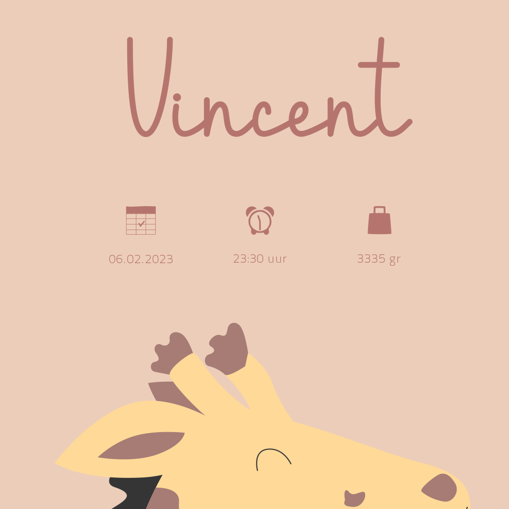 Giraffe Kraamposter