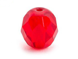Glazen Kralen 6mm Facet Geslepen Ruby