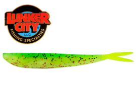 Lunker City Fin S Fish 4" Firetiger Chartreuse Tail