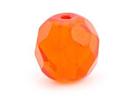 Glazen Kralen 8mm Facet  Geslepen Orange