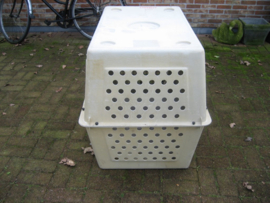 Ex. Politie Grote Beige Honden Bench gebruikt i.z.g.s.