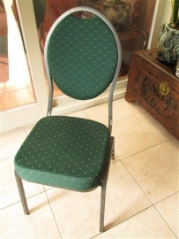 Nieuwe 9 x stoelen groen met gouddraad bewerking