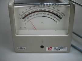 Braun Temperatuurmeter met T-600 Taster in lederen opberg etuis-HTS gebruikt