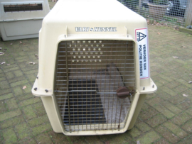 Ex. Politie Grote Beige Honden Bench gebruikt i.z.g.s.