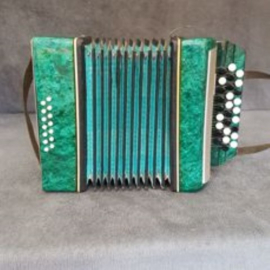 Antieke Zeldzame unieke trekharmonica incl. koffer