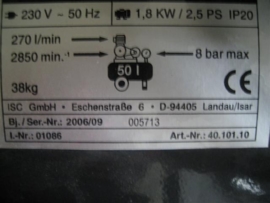 Lucht Compressor Mobiel op 220 volt 50 lieter NR.MC202