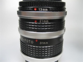 Canon objectieven voorzet stukken 13mm-21mm-31mm