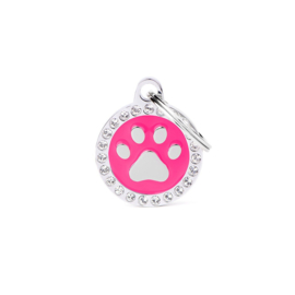 Glam collection - Paw Fuchsia Circle Strass