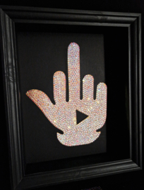 23ct Gold Leaf and Swarovski crafted Artwork "10 Milion F*ck You's"