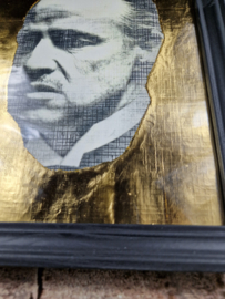 The Godfather - Unique Don Vito Corleone portrait in 24ct Gold Leaf Artwork