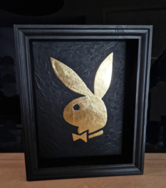 Playboy bunny 23ct gold gilded artwork in frame "Bunny Love"