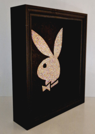 Playboy bunny swarovski & gold gilded artwork in frame "Bunny Crystal"