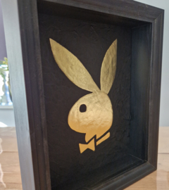Playboy bunny 23ct gold gilded artwork in frame "Bunny Love"