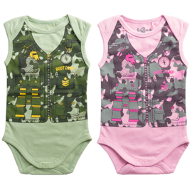 Rompertje -Bootcamp - in camo roze of camo groen 