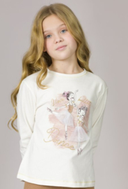 Longsleeve voor meisjes - Dancing - Wit