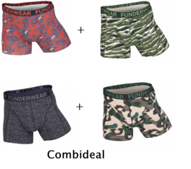 Funderwear - kleuter/kinder/tiener - Ondergoed / boxers - jongens - Jungle Safari - 3+1 = 4 boxers