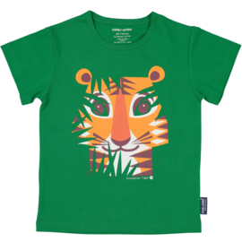 COQ EN PATE - T-shirt - met korte mouwen - van 100% biologisch katoen - Tijger - groen