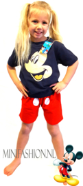 Mickey Mouse - shortama/zomerset - blauw/rood 