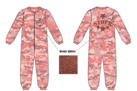 Frogs and dogs  - Stoer Camo Pink - all over print  - kleuter-kinder - meisjes - onesie/pyjama