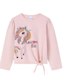 Meisjes shirt met een Unicorn print - roze
