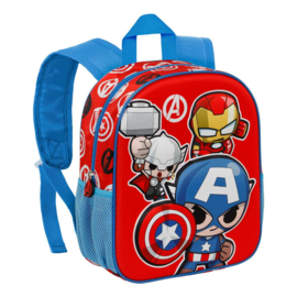 Kleine 3D - rugzak - The Avengers - Kleuterrugzak met 3D-reliëf aan de voorkant - 31cm