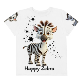 Happy Zebra - t-shirt - voor en achterkant print