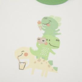 Kledingset - biologisch katoen - baby/peuter - Dinosaurus - t-shirt korte mouw + french terry broek